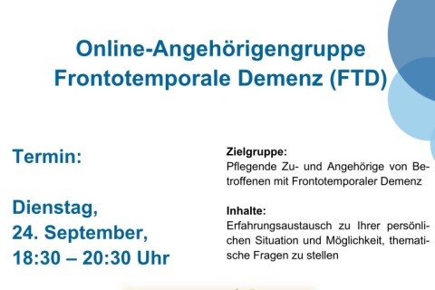 Online-Gruppe für Angehörige von an Frontotemporaler Demenz (FTD) erkrankten Menschen trifft sich