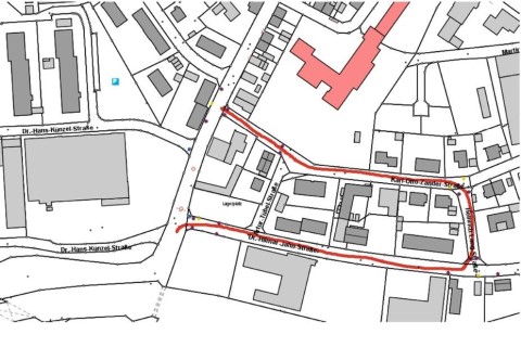 Vollsperrung der Frankenwaldstraße und anschließend der Dr.-Hilmar-Jahn-Straße